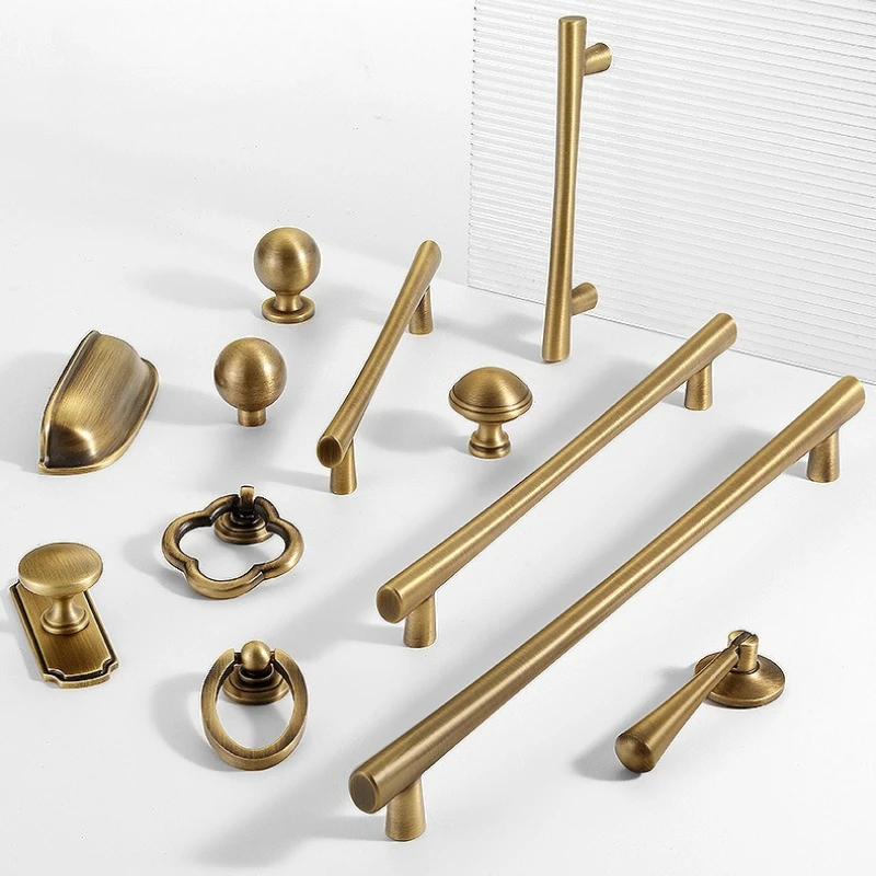 

Nordic Vintage Brass Furniture Handles Bronze Handles for Wardrobe and Drawer Kitchen Cabinet Drawer Handles Shoe Cabinets Pulls