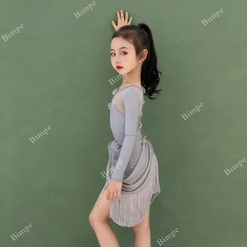 child-standard-rumba-tango-samba-latin-dance-costume-girls-grey-fringe-latin-dance-dress-girl-ballroom-dance-competition-dresses