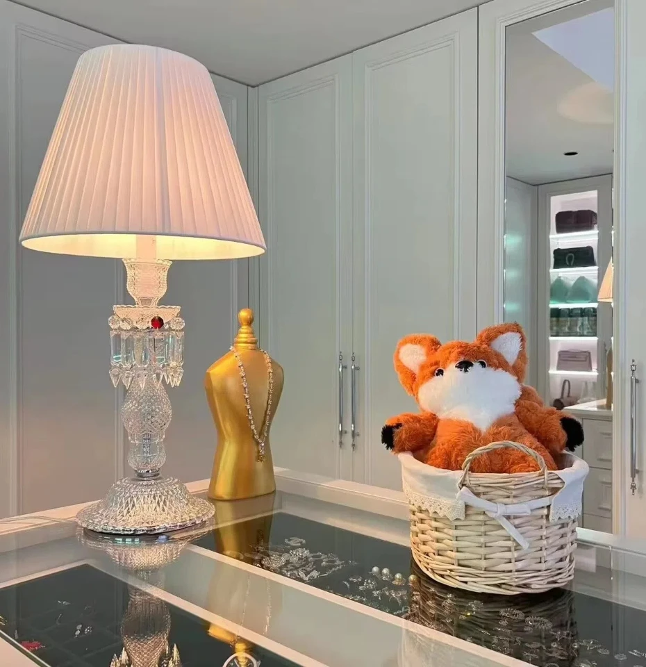 Modern Crystal Table Lamps D35cm H65cm Clear/Black Luxury Crystal Table Lamp Candle Style K9 Luxury Home Crystal Decoration Lamp