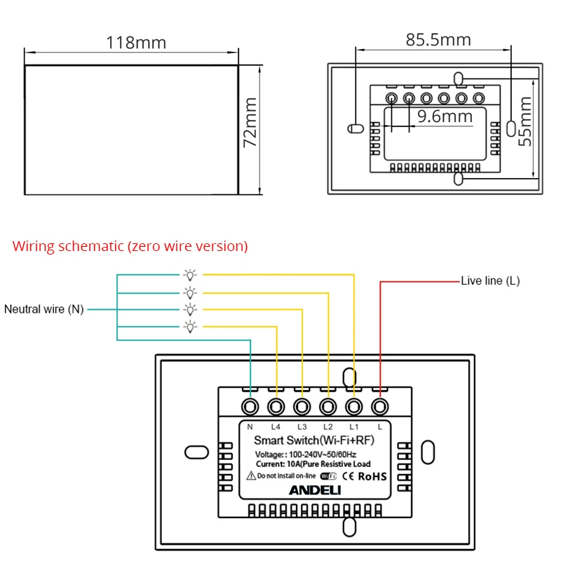 Tuya Smart Life Smart Switch Israel 1/2/3/4 Gang Need Neutral Wire Touch Sensor Wall Switches Voice Control Alexa Google Home