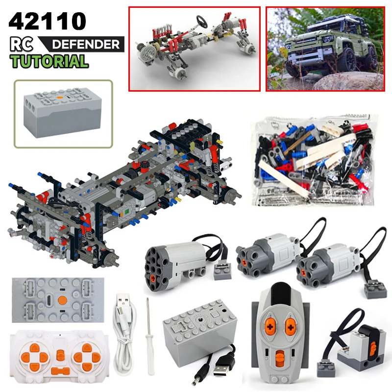 MOC Custom Technical App Control RC Motor Set Modification Building Blocks Kit for Land 42110 Defenders Rover SUV DIY Bricks Toy