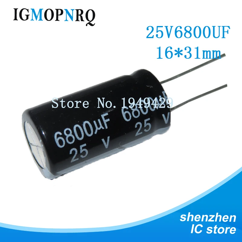 

10PCS/LOT 25V6800UF 16*31 Aluminum electrolytic capacitor 16*31 Electrolytic Capacitor 25V 6800UF