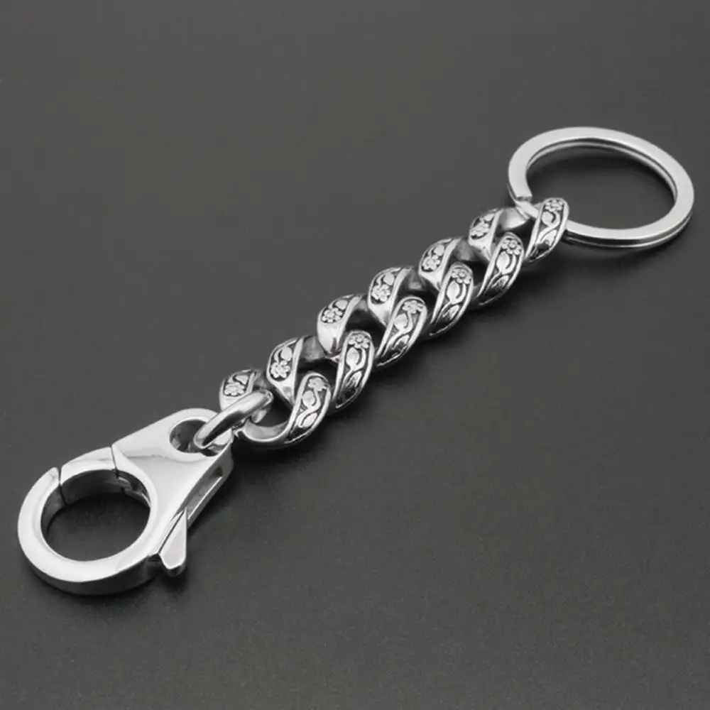 Stainless Steel Rose Chain Mens Keychain 4R013KC