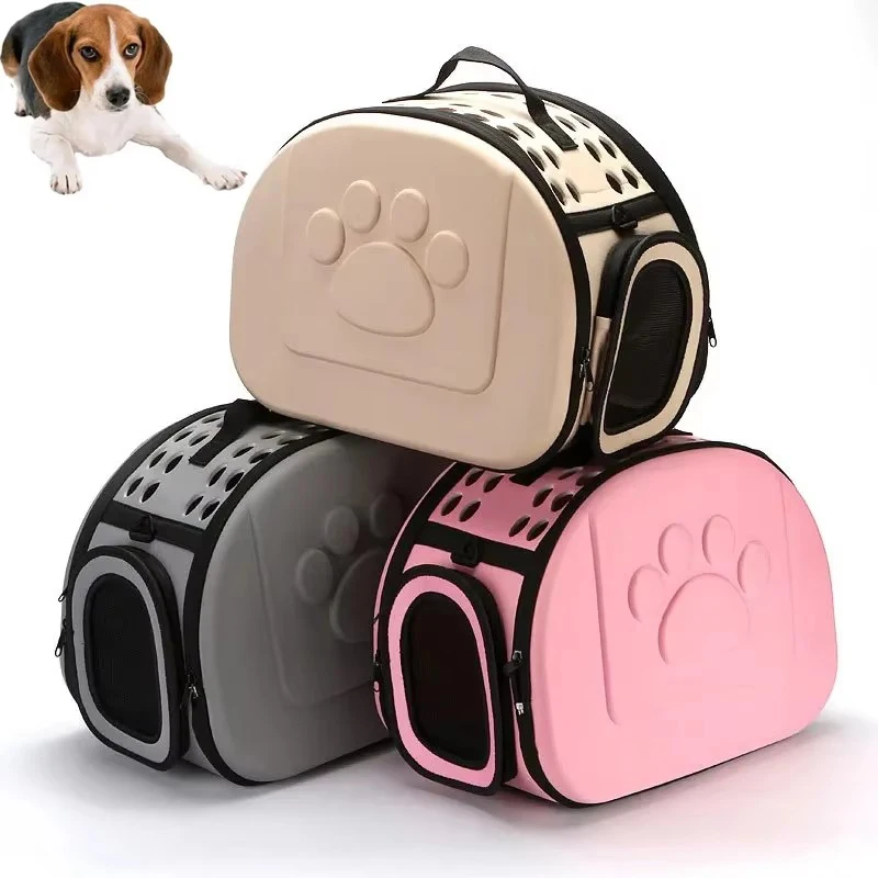 

EVA Foldable Pet Carriers Bag Multihole Breathable Portable Dog Cat Carrier Bags Outdoor Travel Pets Cats Handbag Safety Zippers