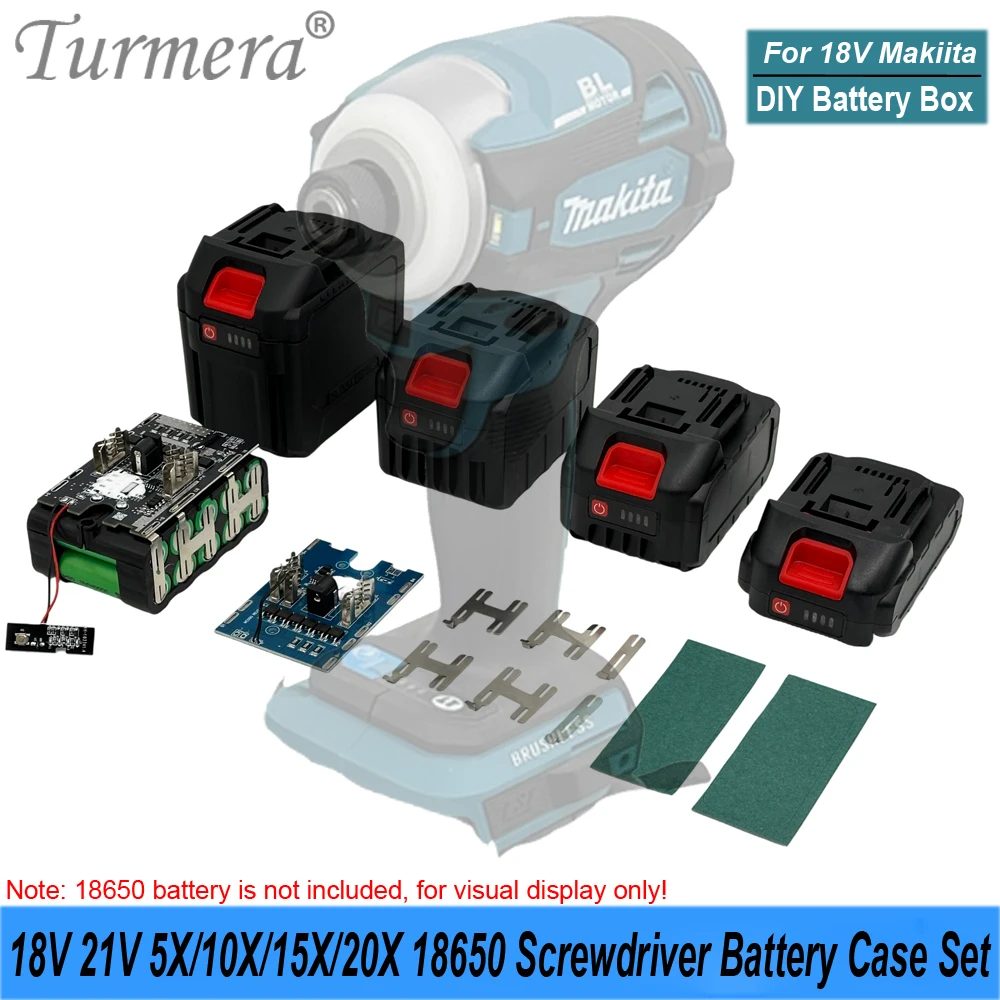 2026 New For Makita 18V 21V Screwdriver Battery Case 70A Max 150A Balance BMS  5X 10X 15X 20X 18650 Battery Holder with Nickel