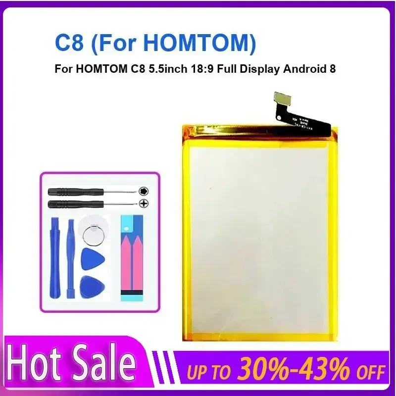 

3000mah Battery for HOMTOM C8 5.5inch 18:9 Full Display Android 8 Smartphone Portable Batteries Warranty + Track NO