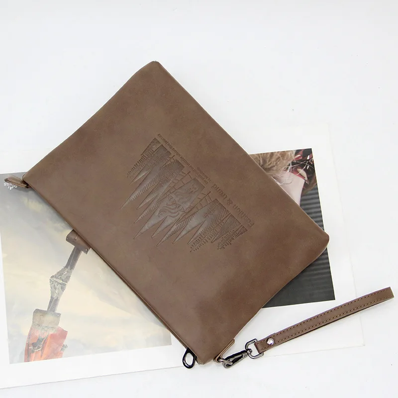 PU leather men's large-capacity clutch bag, Korean business hand-held envelope bag, IPAD document briefcase