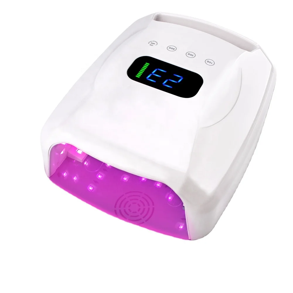 New High Power 96W RED light Cordless Rechargeable LED UV Nail Lamp Dryer 365+405nm For Nails Gel Polish Can Private Label