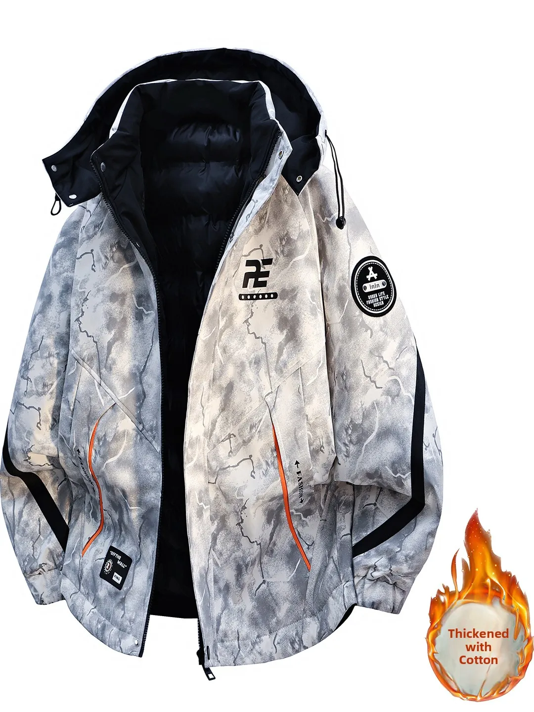 

Мужская хлопковая куртка с капюшоном Thiened, зимняя, модная, свободного кроя, теплая верхняя одежда, молодежный дизайн, студенческая хлопковая одежда