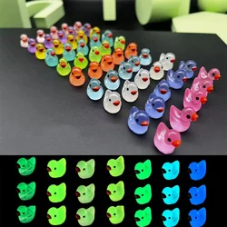 10-30PC Mini Fluorescent Yellow Duck Ornament Toy Figures Tiny Resin Handicraft Micro Landscape DIY Dollhouse Decoration gl Gift