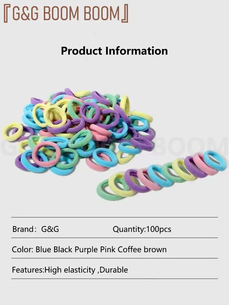 100 قطعة النساء الفتيات بسيطة الأساسية مرونة العصابات الشعر العلاقات Scrunchie ذيل حصان حامل الأربطة المطاطية موضة عقال إكسسوارات الشعر
