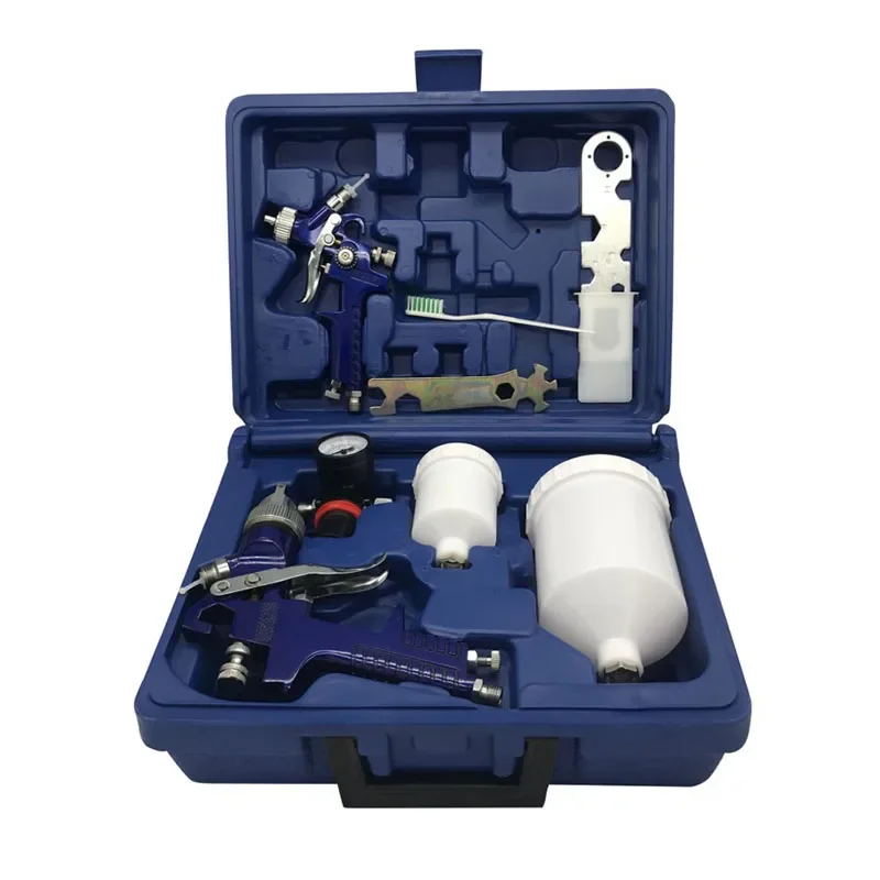 Paint Spray Gun Double Gun Boutique Set Box Upper Pot High Atomization Spraying Pneumatic Tool H827+H2000