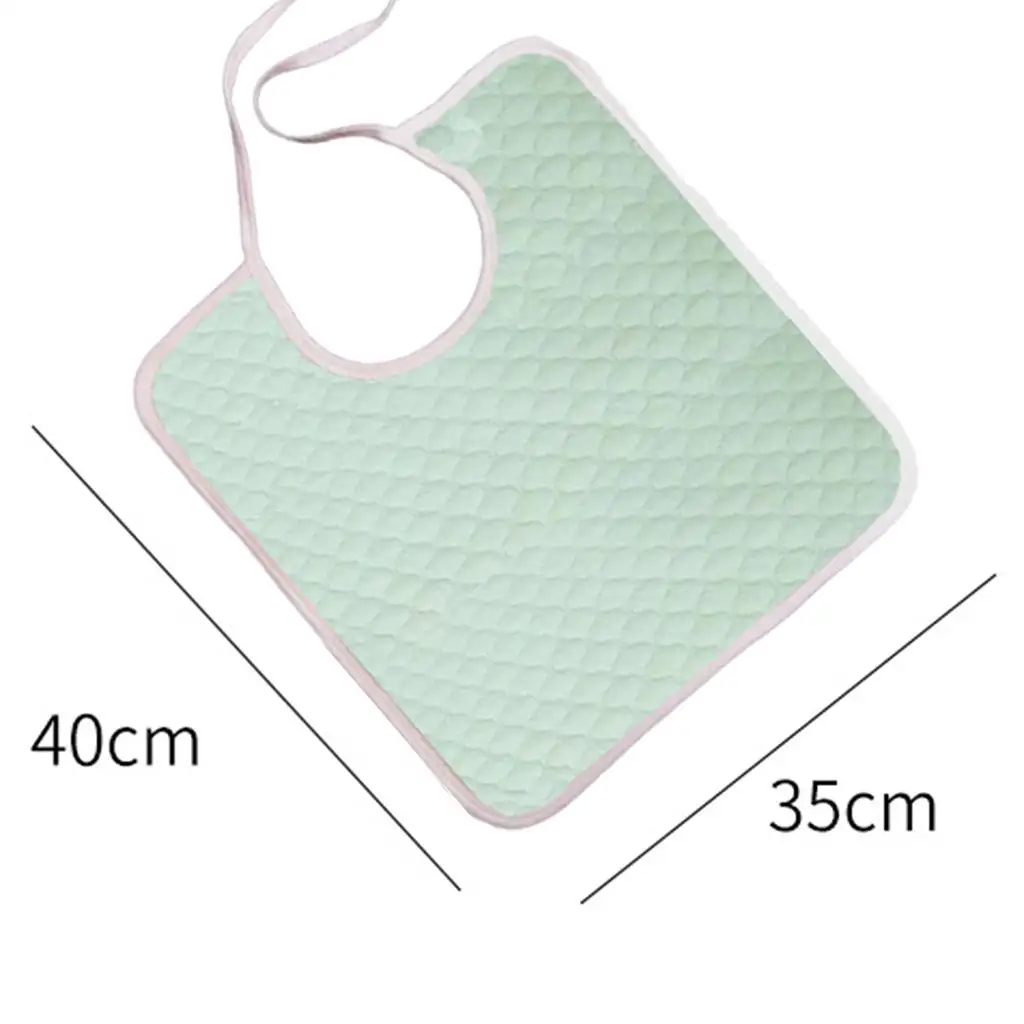 Adult Bib Pure Cotton Washable Cloth Protector Waterproof Mealtime Apron for Elderly Disability Support