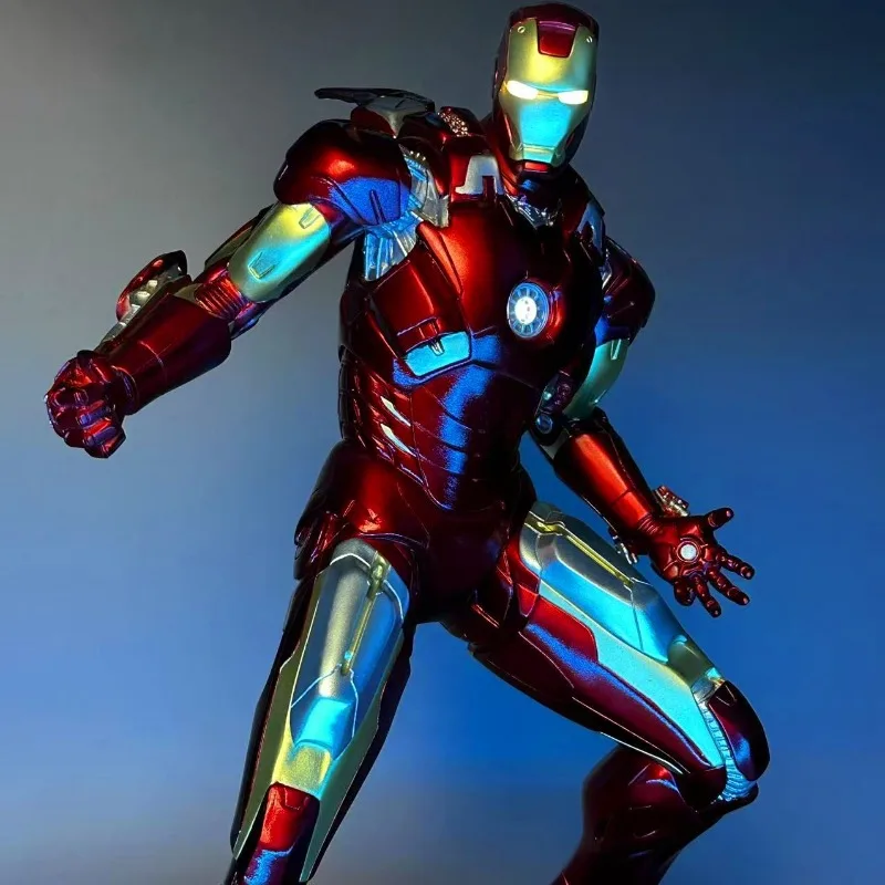 48 センチメートルアイアンマンフィギュア MK7 磁気接続光るアニメモデルハイエンド樹脂デスクトップ装飾装飾子供のおもちゃギフト