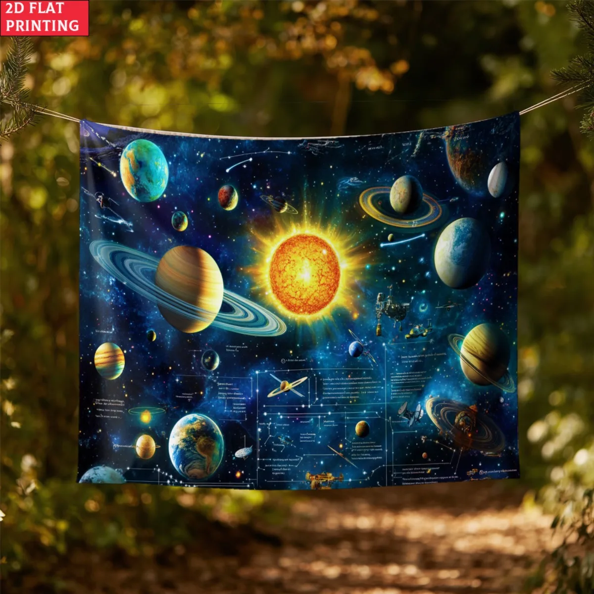 النظام الشمسي كوكب نسيج الفضاء العلوم التعليمية جدار الفن علم الفلك ملصق ديكور غرفة نوم غرفة الاطفال الكون خريطة نسيج