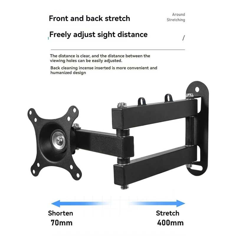 Monitor Wall Mount Monitor Mounts ขายึดหน้าจอแบบปรับได้สําหรับ 14-27 นิ้ว Universal Retractable TV Mounts