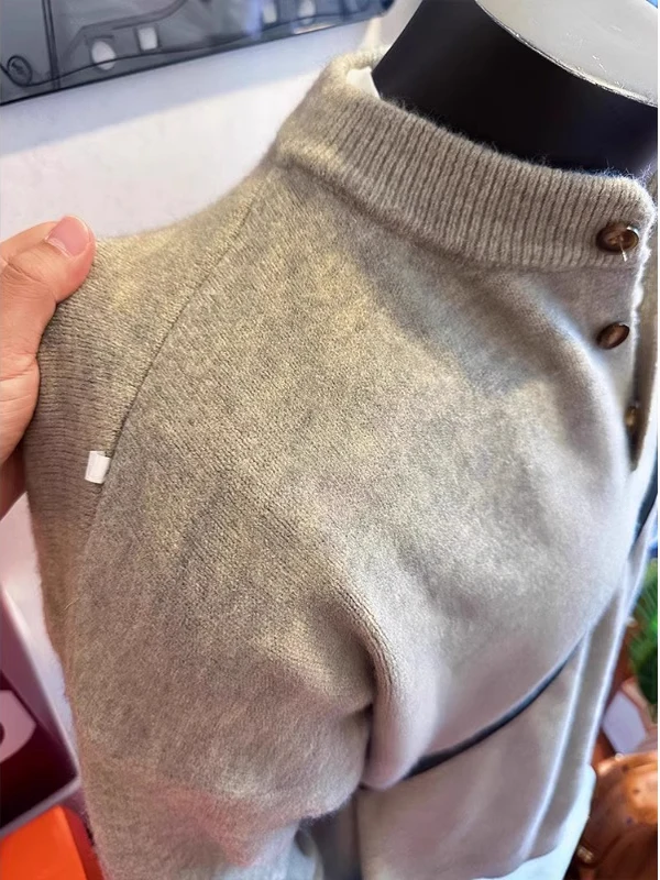 

ay Henry Collar Knitwear Men's Spring Autumn Cleanfit High Sense Base Layer American Lazy Chic Sweatirt Warm Youthful Sle