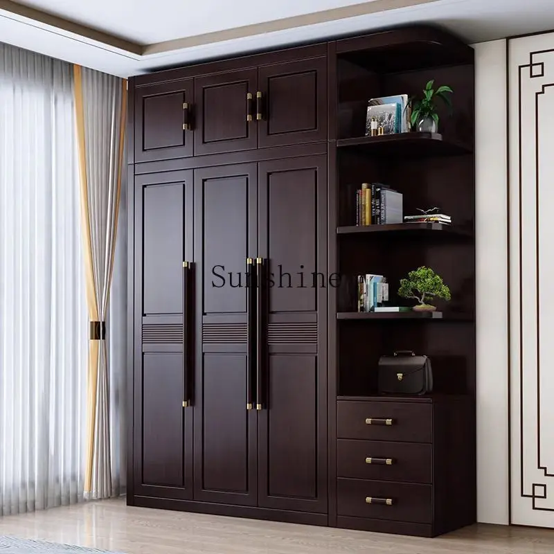 Modern home large wardrobe new Chinese bedroom three four five six door wardrobe large capacity