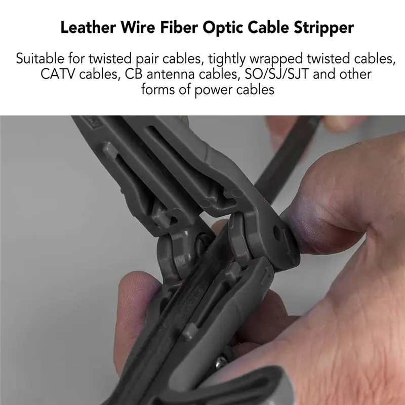 ABFKW Fiber Optic Cable Stripper Practical Multi Functional Adjustable Blade Depth Fiber Optic Drop Cable Slitter for FTTH