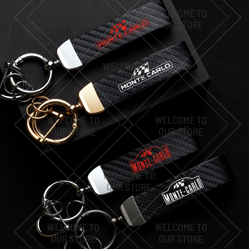 Alta calidad para Monte Carlo Logo Skoda Octavia RS Fabia Enyaq Vision Superb Combi Citigo fibra de carbono coche anillo llavero baratija