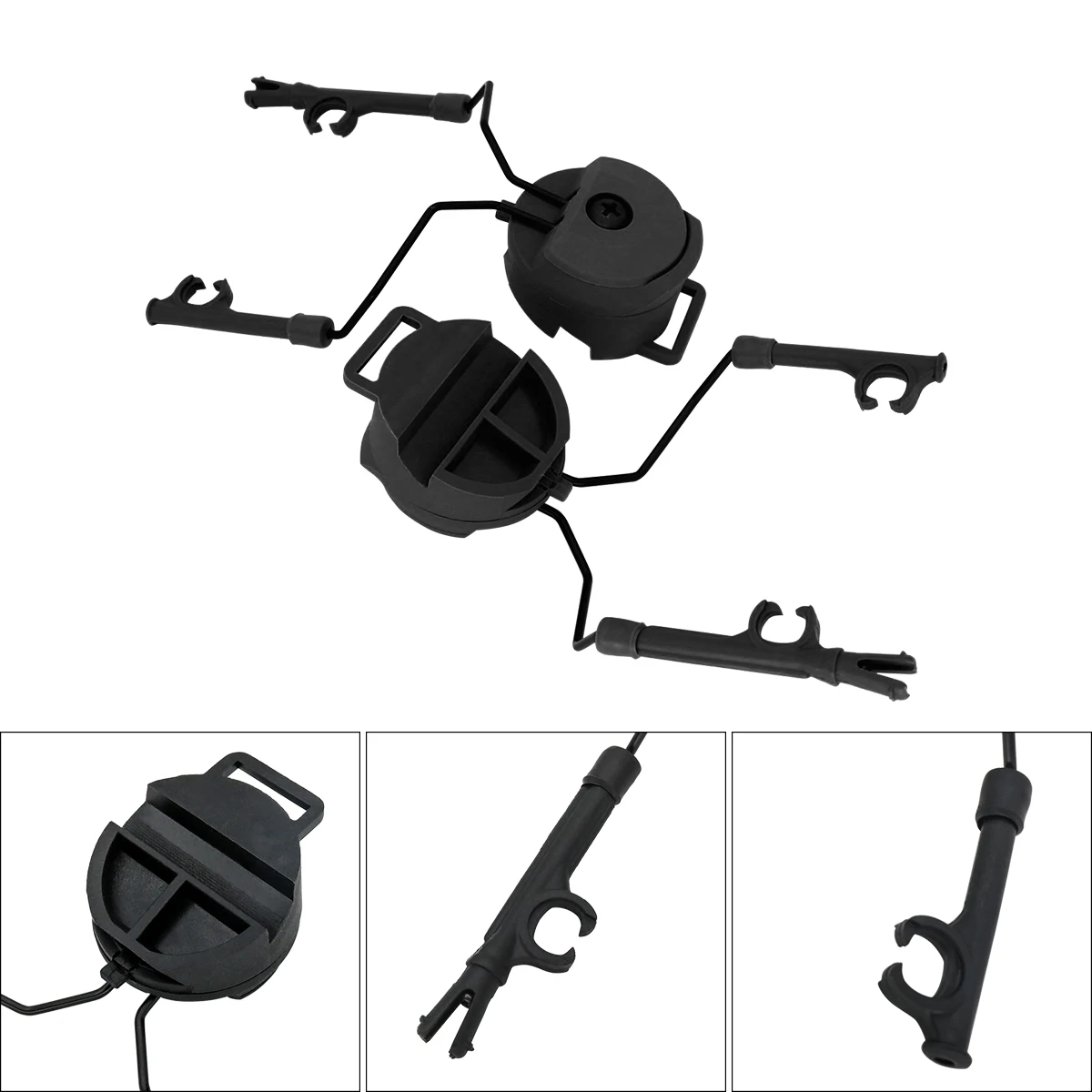 Military Tactical Helmet ARC Helmet Track Adapter Headphone Bracket and Gel Ear Pads for COMTAC I II III Tactical Headset