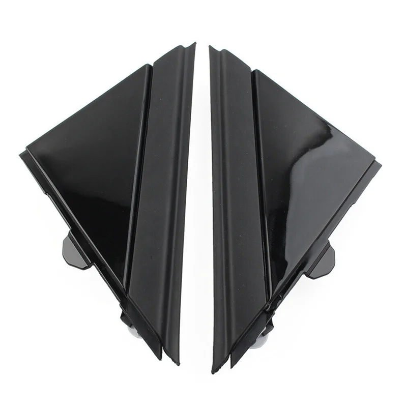 Durable-2 PCS Rear View Mirror Triangle Mirror Decorative Plate Bright Black ABS For Fiat 500 2012-2019