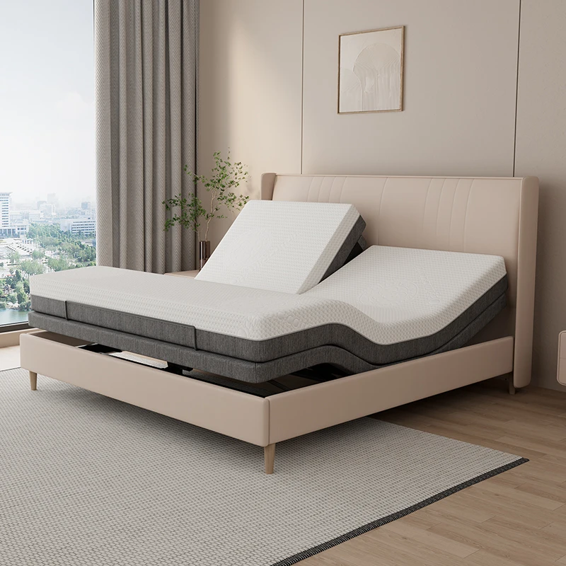 

Adjustable Bed Frame Smart Bed Twin XL - Upholstered Bed Base With Massage, Wireless Remote, Ergonomic Foot&Head Inclinepromote