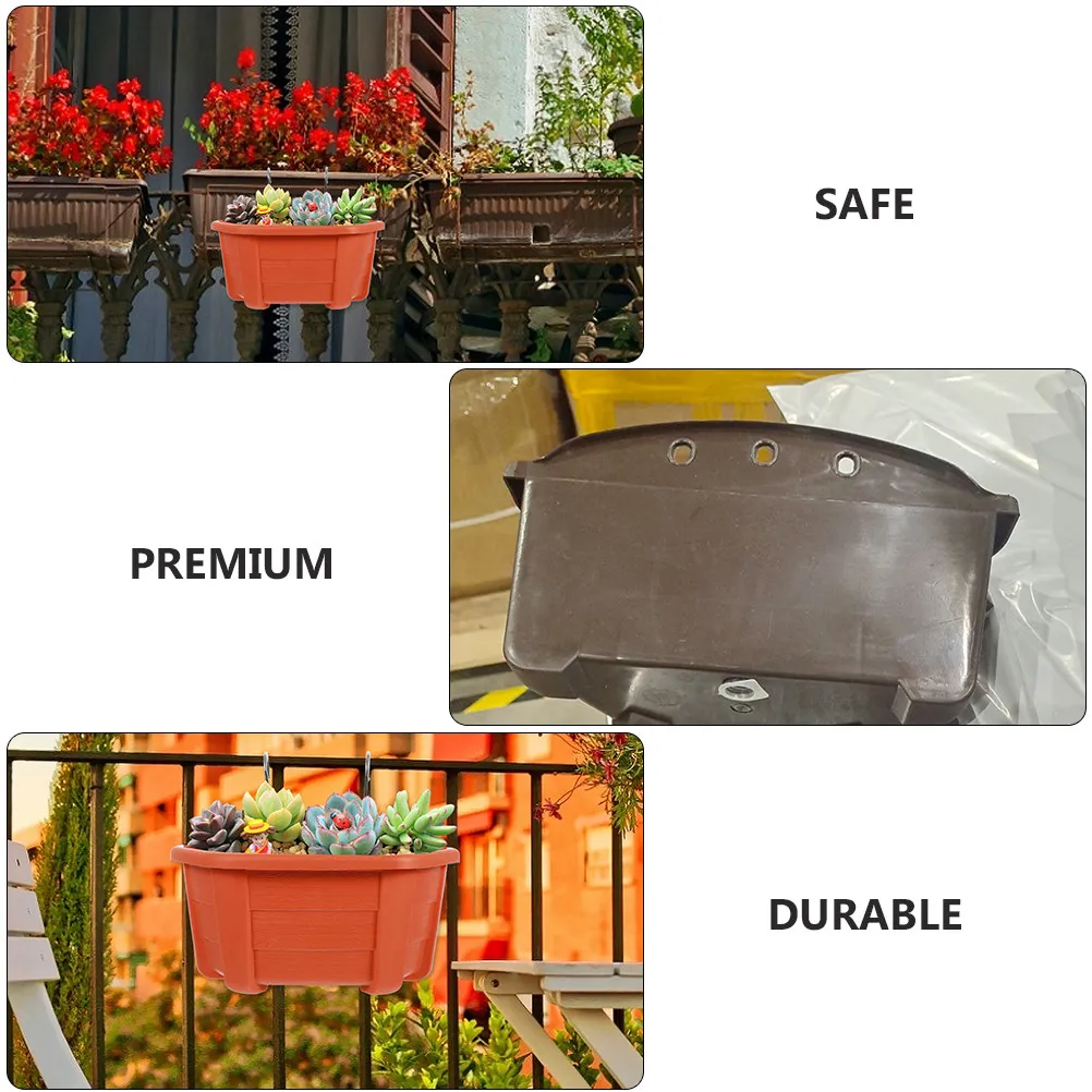 2Pcs Hanging Flowerpot Set Sturdy Corrosion Resistant Flower Container for Indoor Outdoor Plants Garden Balcony