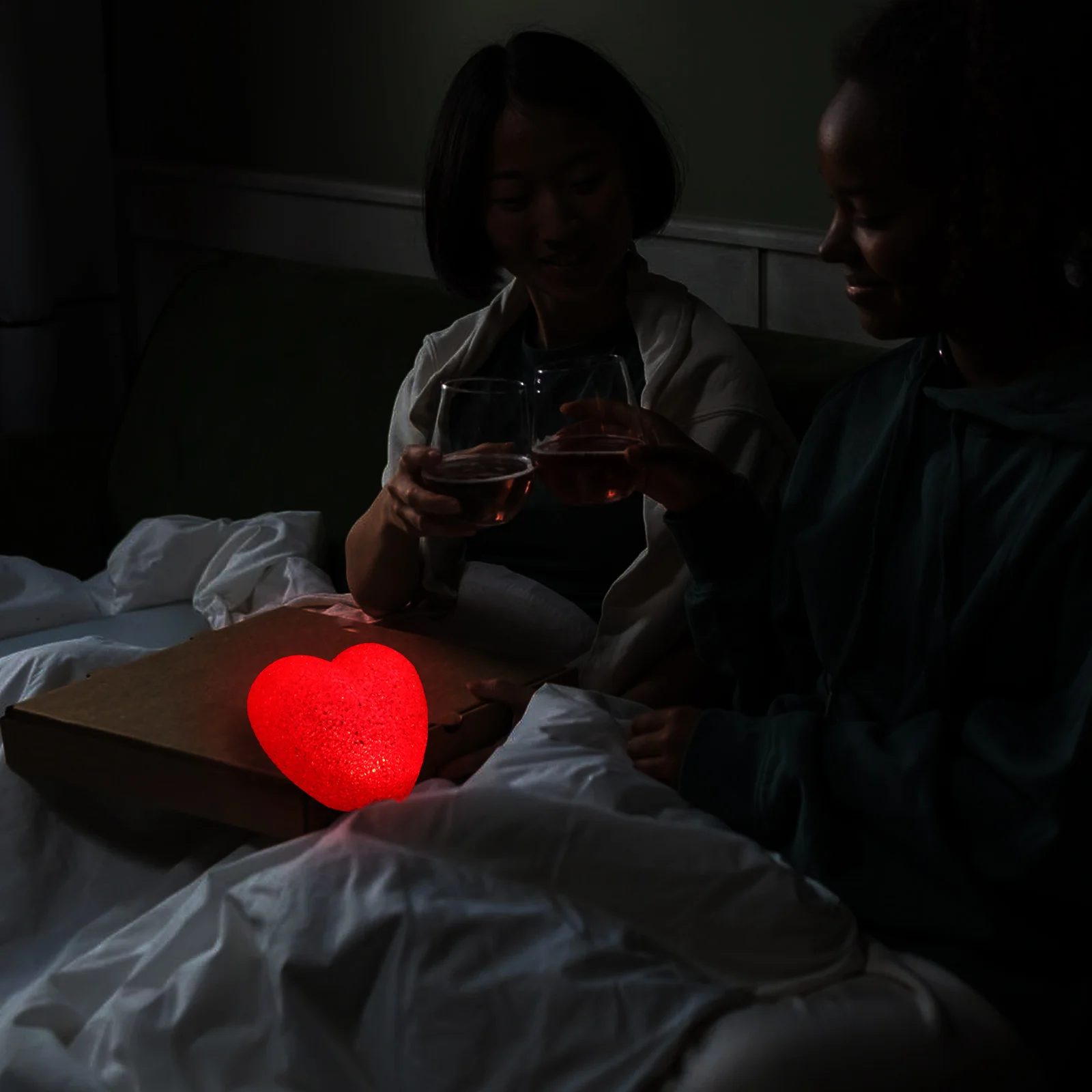 

Shape LED Night Lamp Red Color Valentine Decorative Table Bedside Desktop Light Home Garden Party Christmas