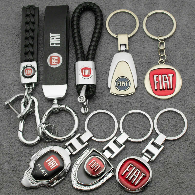 Car Logo Keychain Keyrings Key Holder Key-Bag Auto Accessories For Fiat Grande Punto 500 Abarth Tipo Panda Brave Stilo Palio