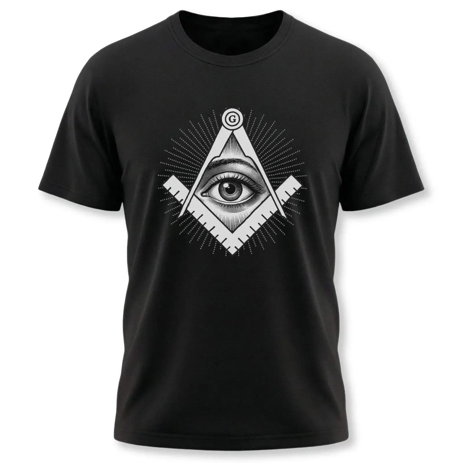 All Seeing Eye Square and Compass T Shirt Esoteric Symbolism vintage Washed Soft Unisex Slightly Stretched designer clothes