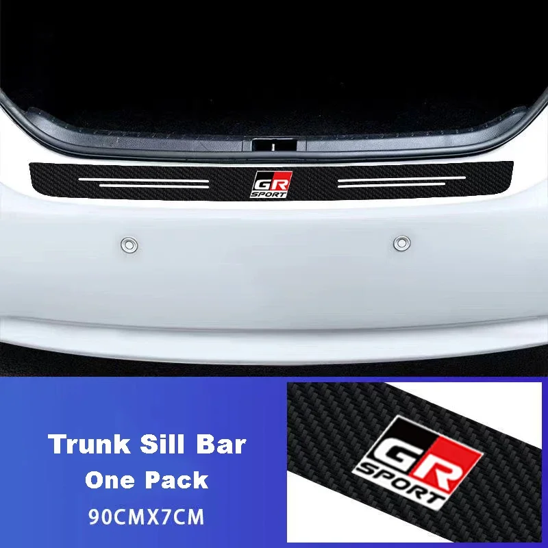 GR Sport Logo Car Door Threshold Scuff Plate For Toyota HV YARiS RZ RC RS C-HR Corolla Prius Harrier Carbon Fiber Sill Stickers