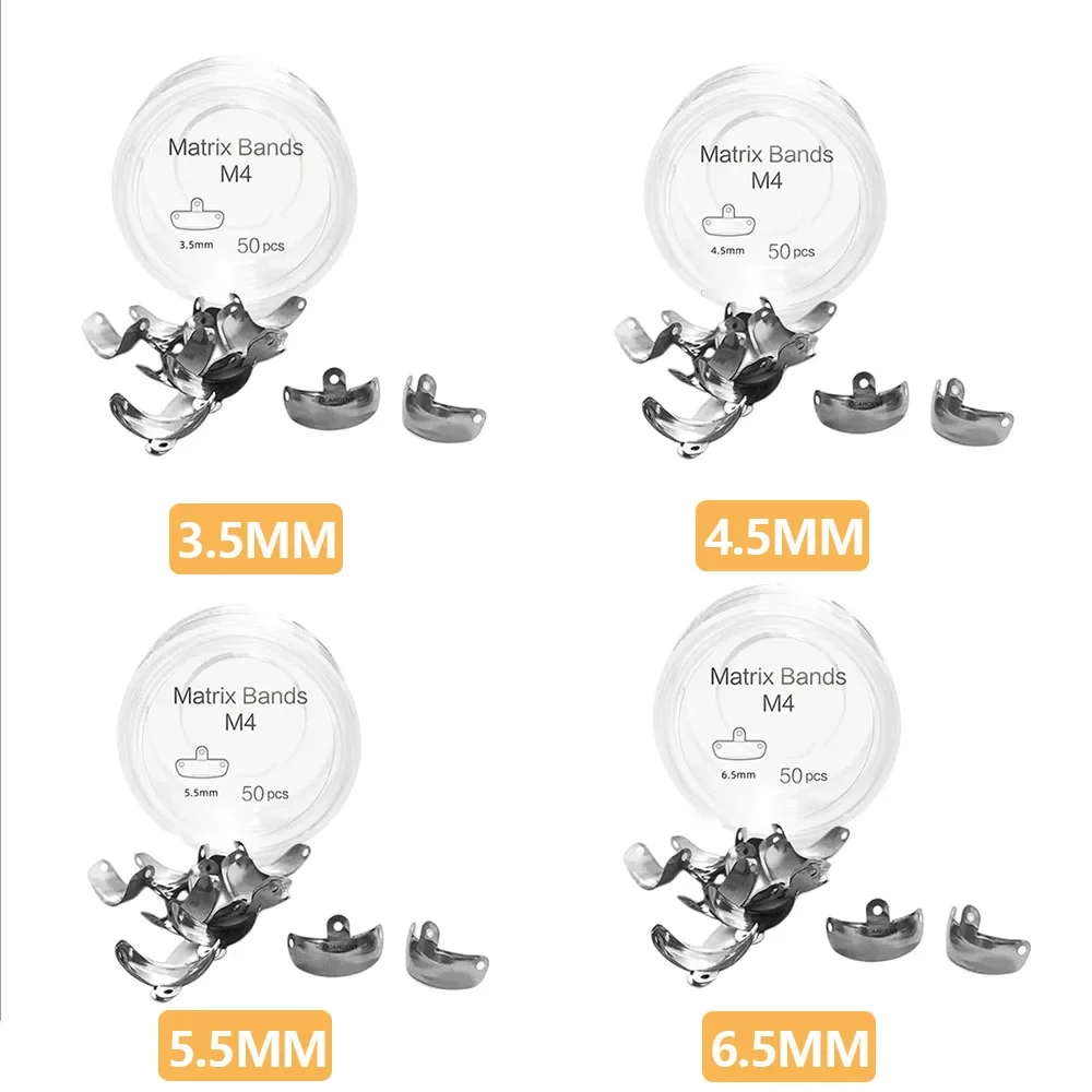 

50 шт., стоматологические секционные матричные ленты, контурные металлические полоски с твердостью и эластичностью, инструмент для ухода за полостью рта для стоматолога