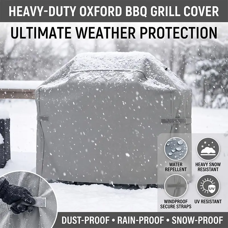 420D Oxford Cloth Outdoor Barbecue Cover Dust Cover,Courtyard Barbecue Grill Cover, UV-resistant Cover For Gas Barbecues