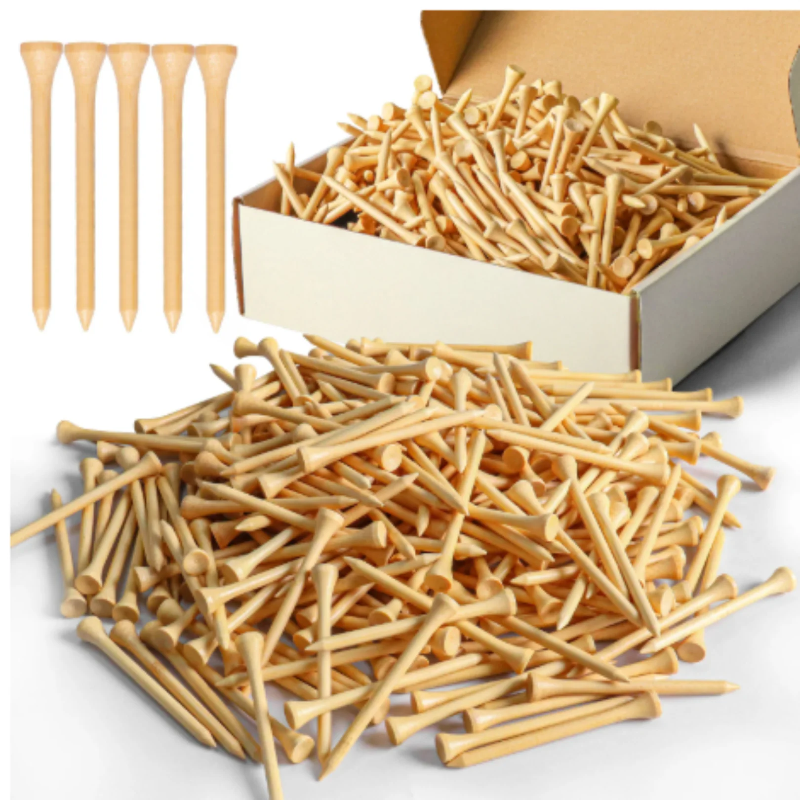

Bamboo Golf Tees 1000/500/250 PCS 2-3/4 & 3-1/4 inch Length | Bamboo Golf Tees, 7X Stronger Than Wood Golf Tees, Reduce Friction