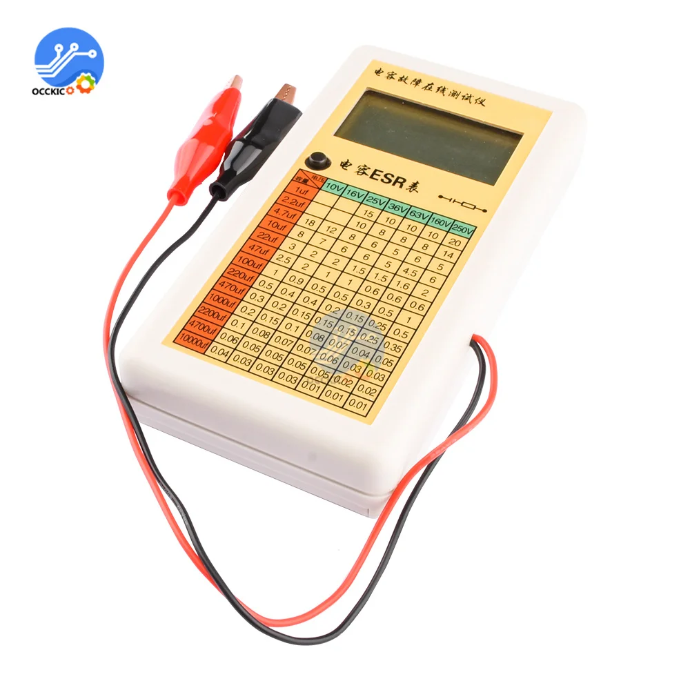 Imagem -04 - Lcd Digital Capacitor Esr Tester Teste do Medidor de Resistência Interna Capacitor do Medidor Esr de Capacitância Teste On-line Falha