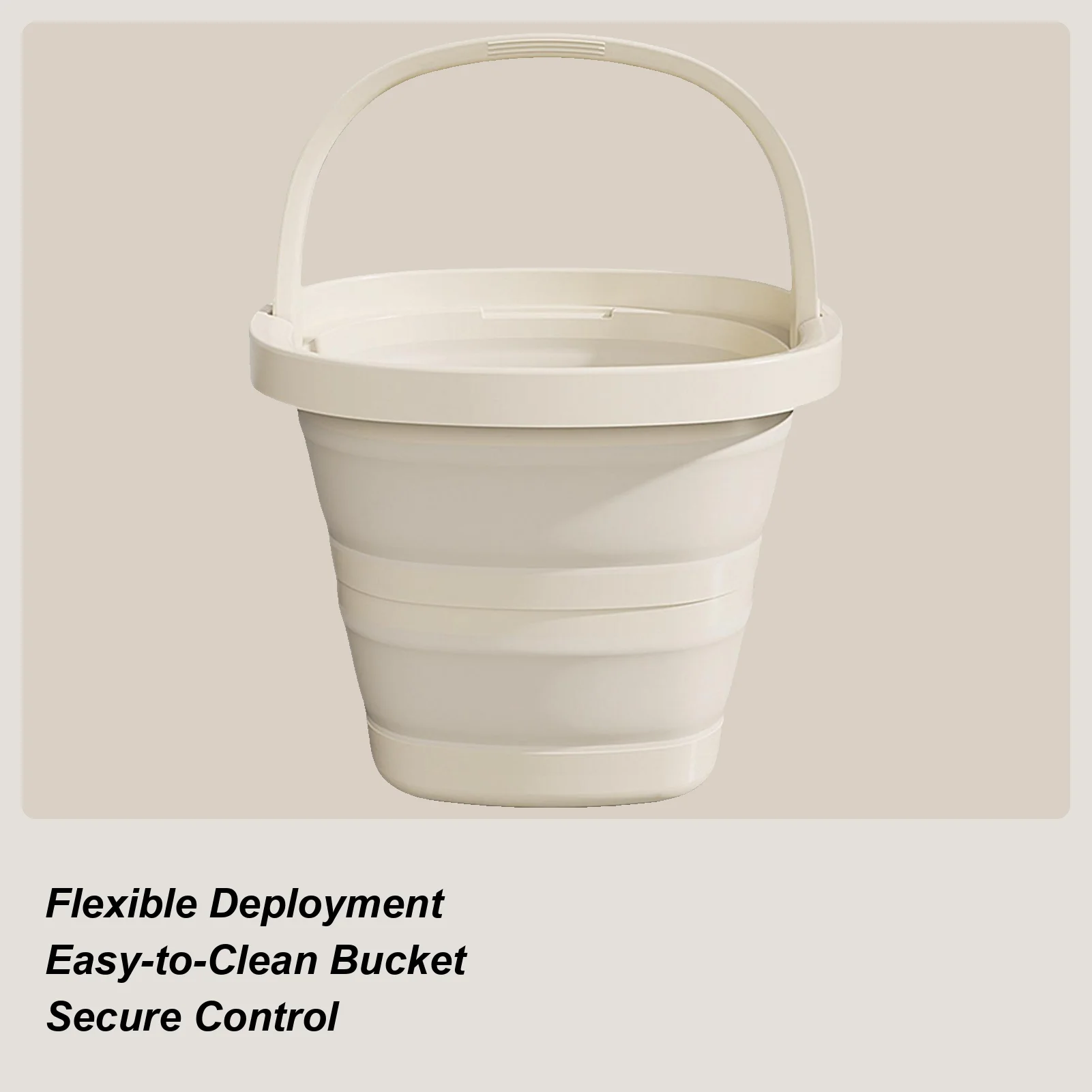 

Portable Bucket Water Container For Beach 10L Spill Proof Folding Bucket With Handle For Fishing Gardening Car Washing Bathing