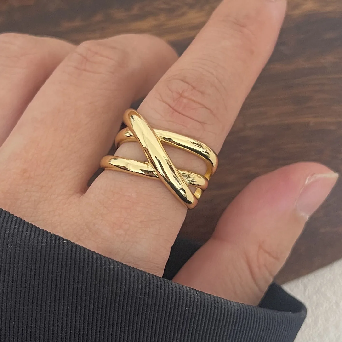 925 Sterling Silver Rings For Women Men Fine Jewelry Finger Adjustable Open Gold Cross Ring For Party Birthday Gift