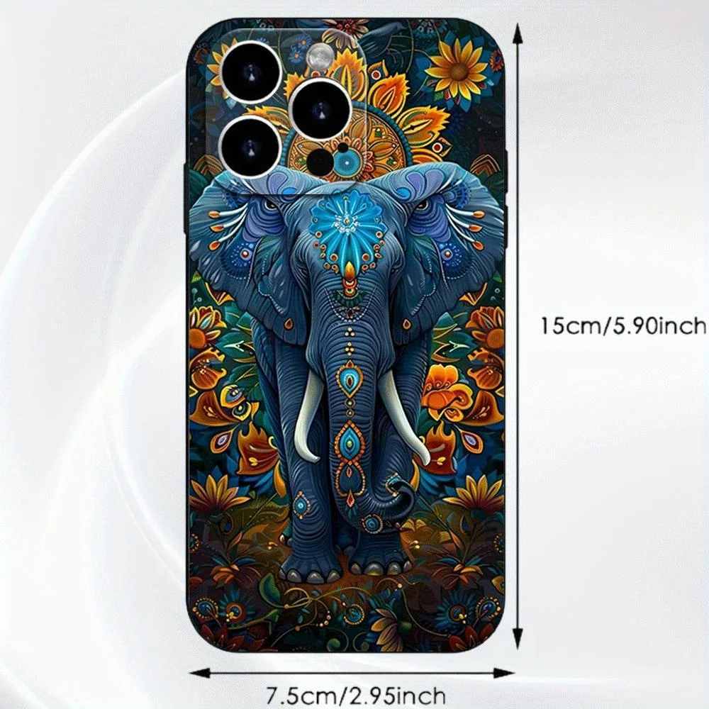 حافظة The Tropical Elephant Black، مصممة لموديلات iPhone 12 إلى 16، بما في ذلك إصدار Pro Max، وهي اختيارًا مثاليًا للهدايا. #2
