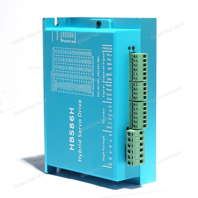

HBS86H Драйвер серводвигателя с замкнутым контуром Гибридный шаговый сервопривод с портом RS232 для шагового двигателя Nema34 с вентилятором