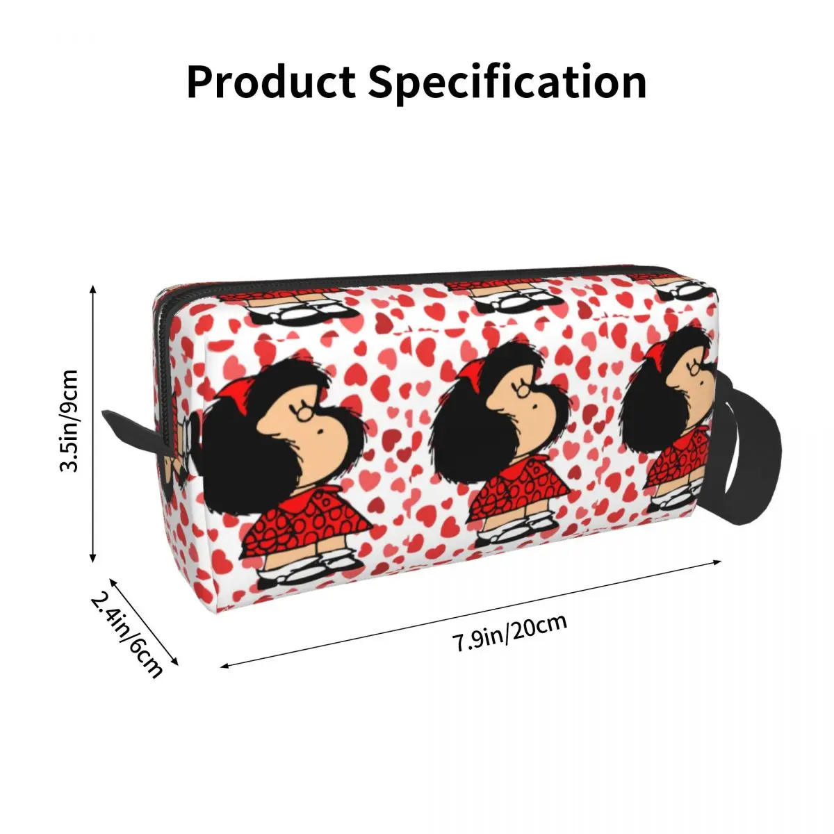 Custom Mafalda Power With A Surprised Face Travel Toiletry Bag Women Quino Kawaii Cartoon Makeup Beauty Storage Dopp Kit