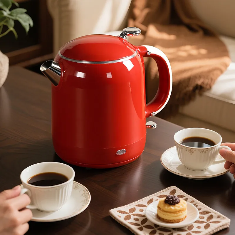 1000ml Electric Kettle Portable 304 Stainless Steel Quick Boiling Kettle Teapot Home Thermos Kettle Automatic Power-Off 1355W