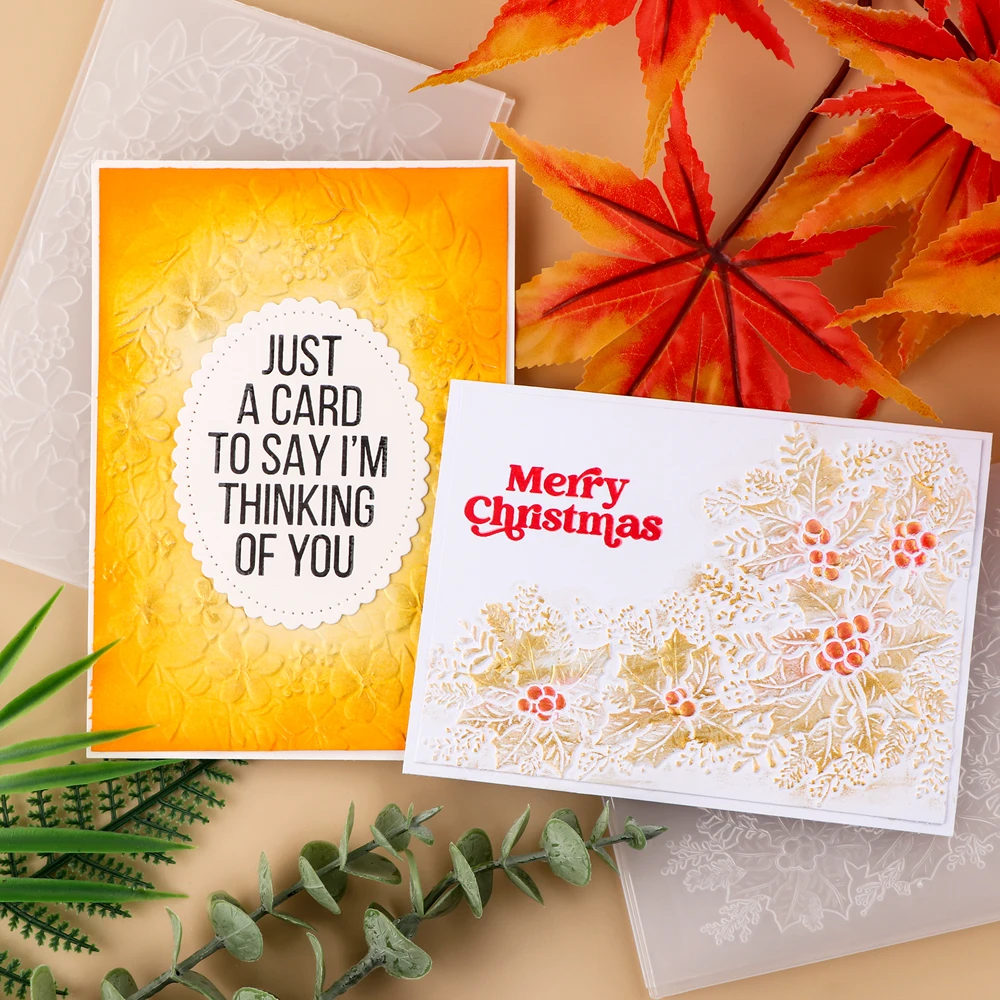 3D Embossing Folders and Matching Die-Cuts Set Flower and Lace Elements Metal Material Transparent Various Floral Themes