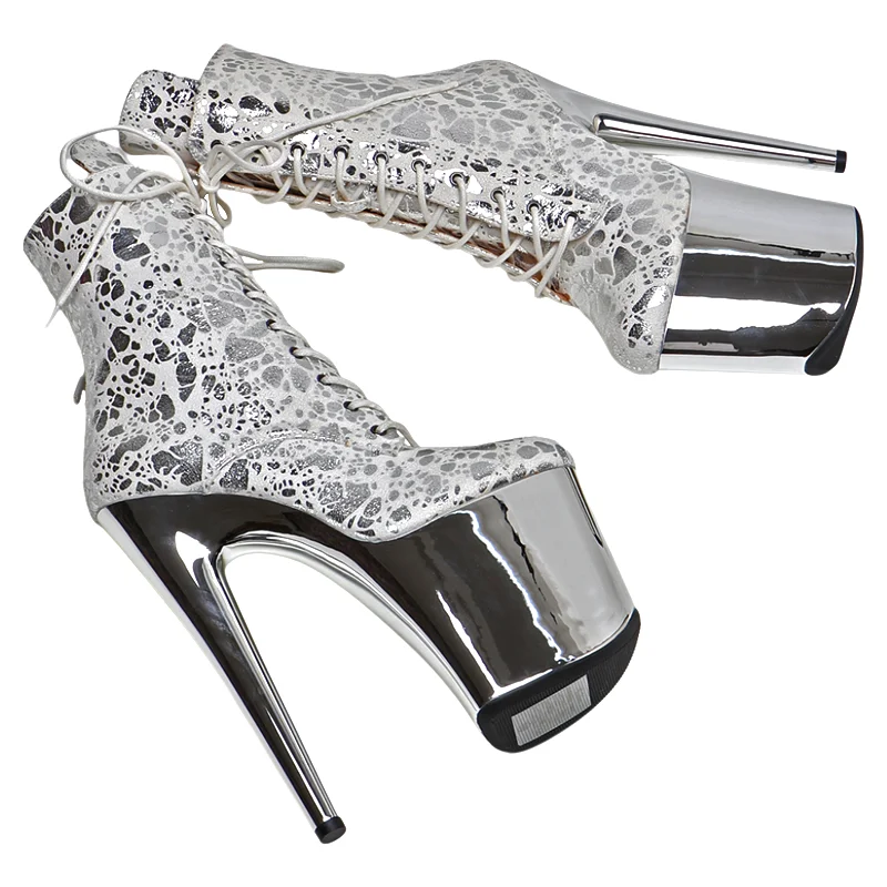 Leecabe 20CM/8 pollici tomaia in pelle scamosciata tendenza moda tacco alto piattaforma spogliarellista stivale da pole dance