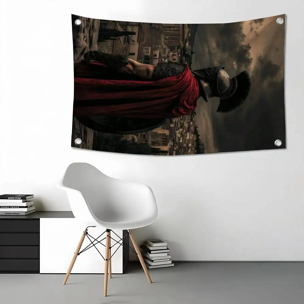 Classical Roman Gladiator Flags Wall Hanging Tapestry Outdoor Garage Room Decorative flag Background Blanket