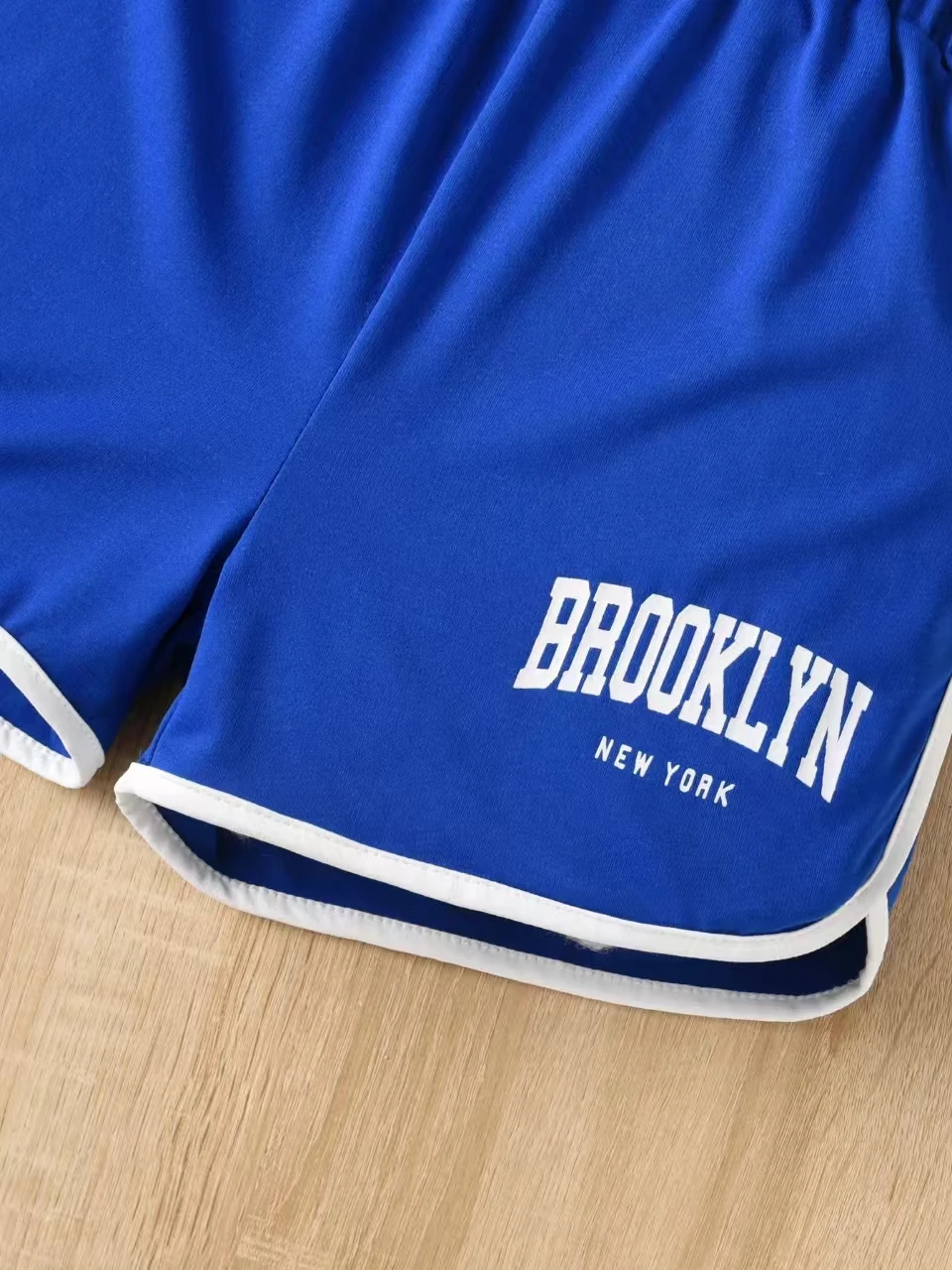 Short sleeved letters three blue sports suits summer sports clothes girls sports clothes girls clothing