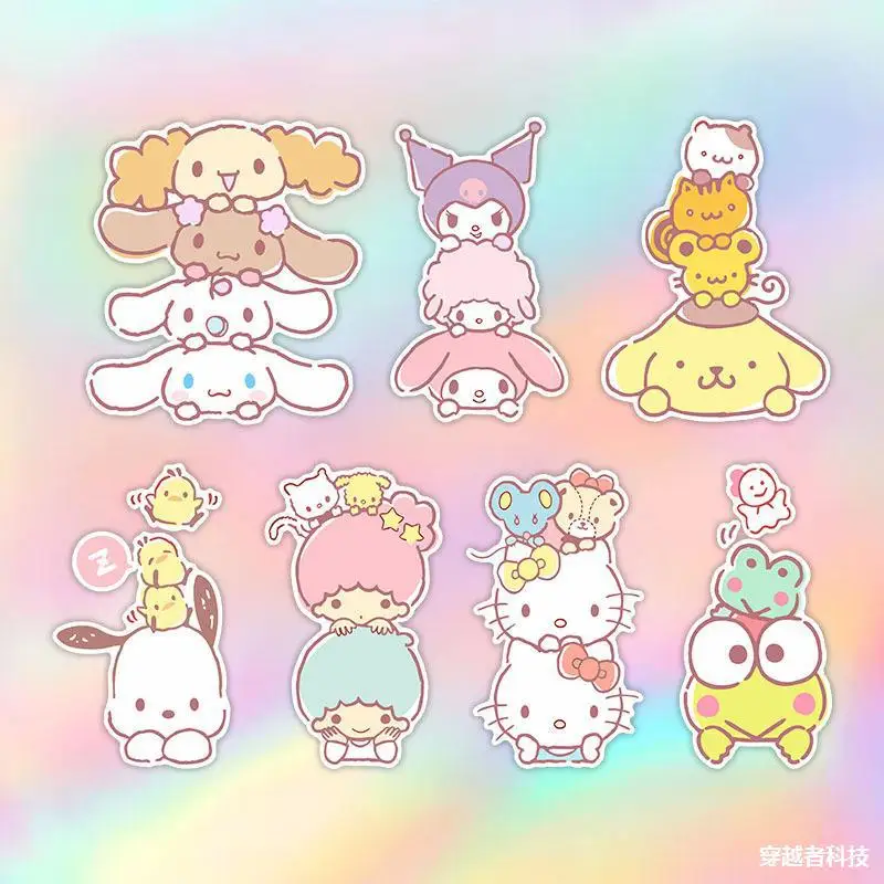 Sanrio Kuromi Cinnamoroll Cute Cartoon Car Decal Waterproof Anime Sticker Car Accessories Anime Window Decor Vehicle Motorcycle