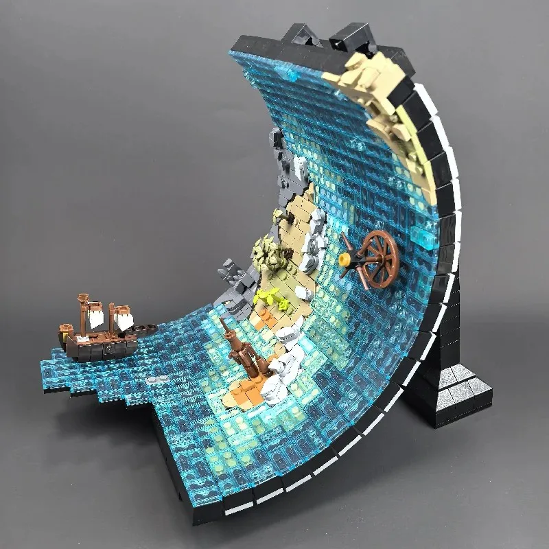 

1234 шт. MOC Rolling Sea Surface, строительные блоки, креативные подвижные морские волны, модель кирпичей, головоломки, игрушки, подарочные наборы для детей и взрослых