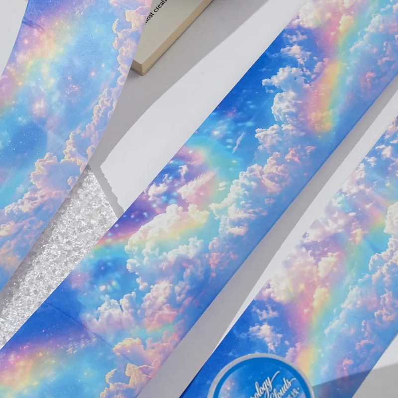 1Roll Ins-style Weather Theme Cloudy Weather Retro Style Versatile Material Hand Account Diy Base Decorative Stickers