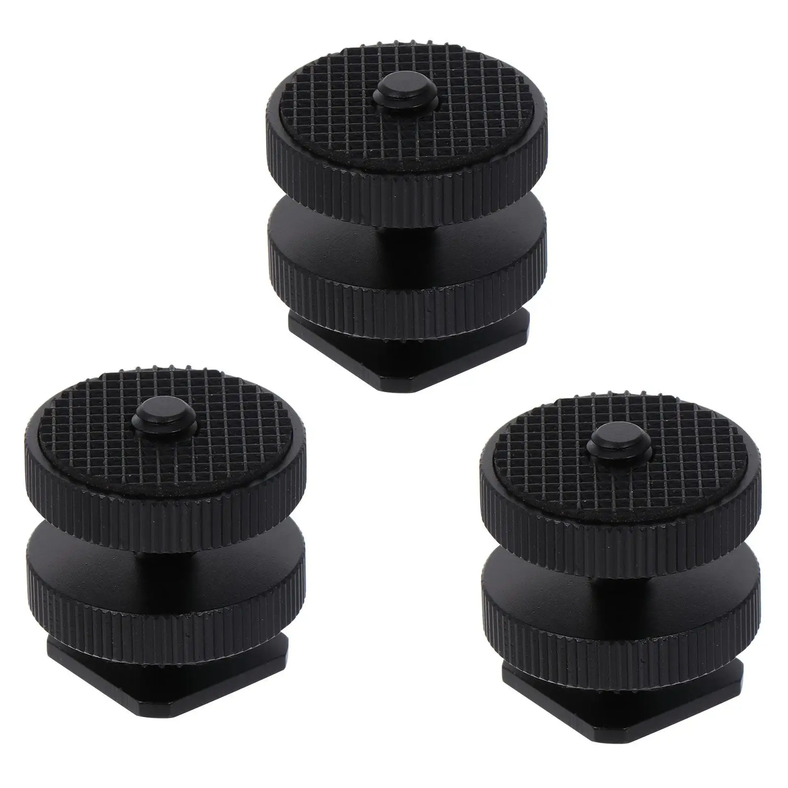 

3PCS Hot Shoe Mount Adapter Camera Accessories Tripod Screw DSLR Rig Supply Flash Cold Shoe Compatible Aluminum Alloy Rubber